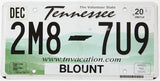 2020 Tennessee license plate