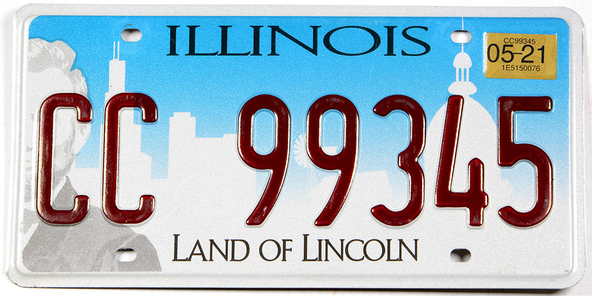 2021 Illinois car license plate grading excellent minus