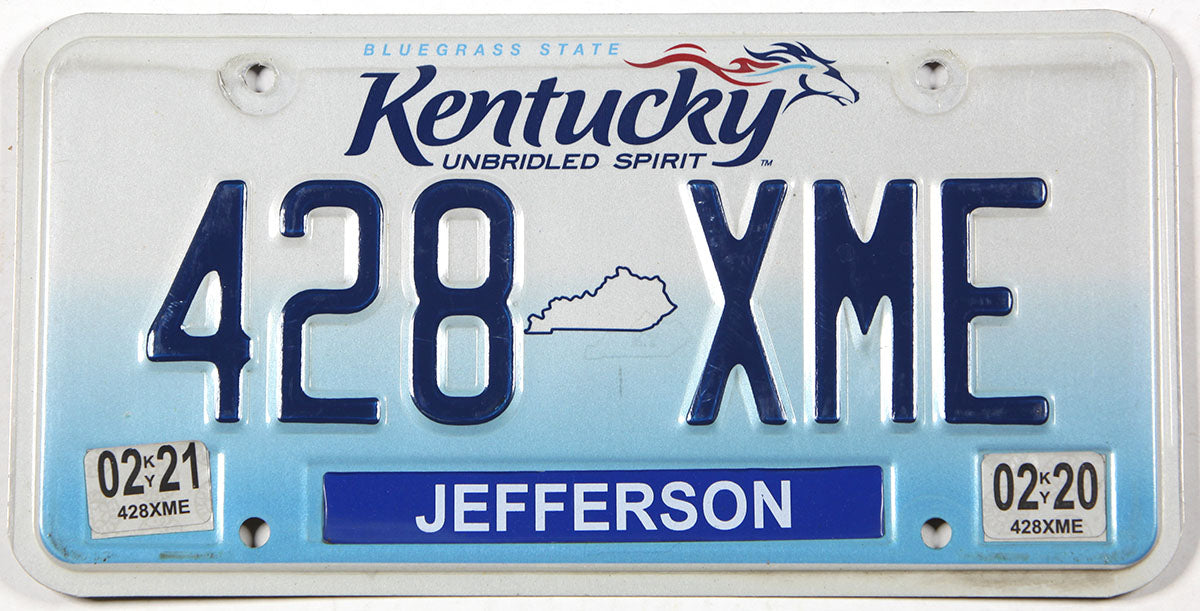 2021 Kentucky car license plate grading very good plus
