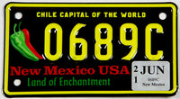 2021 new Mexico Chile capital of the World motorcycle license plate grading excellent plus
