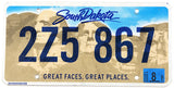 2021 South Dakota car license plate grading excellent minus