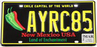 2022 New Mexico Chile passenger car license plate grading excellent minus