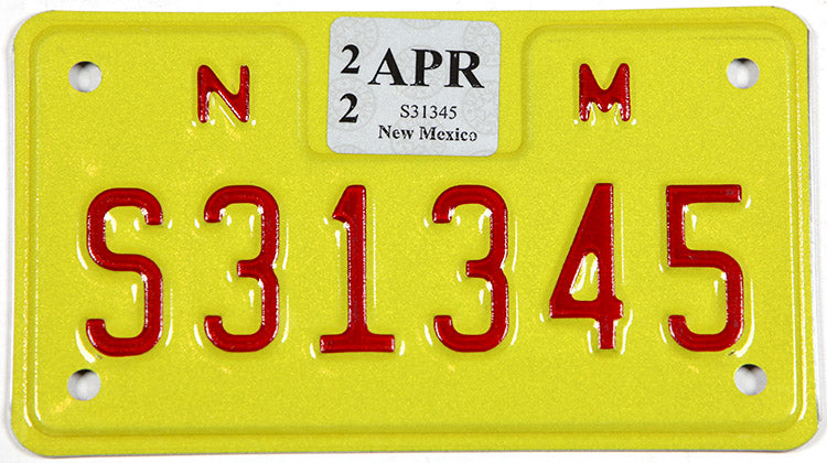 2022 New Mexico motorcycle license plate grading excellent