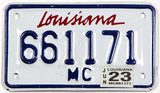 2023 Louisiana motorcycle license plate grading excellent