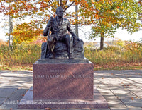 An original premium quality art print of Albert Woolson the Last Surviving Veteran of the Civil War monument in Gettysburg Military Park for sale by Brandywine General Store