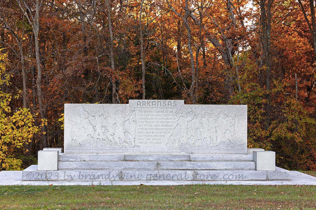 Arkansas Monument with Fall Colors Gettysburg art print Brandywine