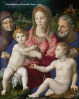 An archival premium Quality art Print of the Holy Family with St. Anne and Infant St. John painted by Florentine artist known as Bronzino for sale by Brandywine General Store