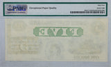 An obsolete five dollar banknote issued by Bank of New England at Goodspeed's Landing in East Haddam Connecticut certified by PMG for sale by Brandywine General Store reverse