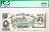 An obsolete one dollar banknote issued by Bank of New England at Goodspeed's Landing in East Haddam Connecticut certified by PCGS at Gem New 65 PPQ for sale by Brandywine General Store