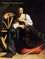 An archival premium Quality art Print of Saint Catherine of Alexandria painted by Italian Baroque artist Caravaggio in 1599 for sale by Brandywine General Store