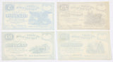 A set of four obsolete change notes made by W. A. Hanford thru the Summit County Bank at Cuyahoga Falls, Ohio during the Civil War in 1862 for sale by Brandywine General Store reverse