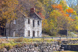 An original premium quality art print of Rock Walls of Dilapidated Building in Fall Colors in Harpers Ferry Historical National Park for sale by Brandywine General Store
