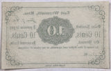 An unsigned obsolete civil war ten cents currency issued January 7, 1863 from East Weymouth, Massachusetts for sale by Brandywine General Store reverse of bill
