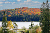 art print of entrance to the fresh cold water Spruce Knob lake in WV with fall color