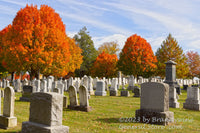 An original premium quality art print of Evergreen Cemetery with Fall Colors in Gettysburg for sale by Brandywine General Store