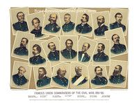 An archival premium Quality art Print of Famous Union Commanders of the Civil War an advertisement for books for sale by Brandywine General Store