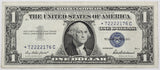 A Friedberg 1619* One Dollar star Silver Certificate Series 1957 for sale by Brandywine General Store in very fine condition