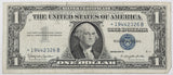 A Fr #1621* series of 1957-B silver certificate Star Note in the denomination of one dollar for sale by Brandywine General Store in fine condition