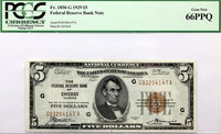 Fr 1850-G Five Dollar 1929 Federal Reserve Bank Note PCGS 66PPQ