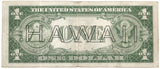 A FR #2300 Series of 1935-A one dollar Hawaii emergency World War II issue for sale by Brandywine General Store in fine / very fine condition Reverse