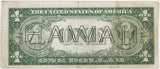 A FR #2300 Series of 1935-A one dollar Hawaii emergency World War II issue for sale by Brandywine General Store in fine / very fine condition Reverse