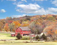 An original premium quality art print of Fry Farm with Fall Colors in Gettysburg National Military Park for sale by Brandywine General Store