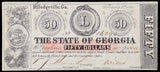 An obsolete Georgia ten dollar note issued during the Civil War from Milledgeville GA on February 2nd, 1863 for sale by Brandywine General Store in choice very fine condition