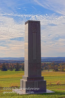 An original premium quality art print of Georgia Monument with Busy Sky at Gettysburg National MIlitary Park for sale by Brandywine General Store