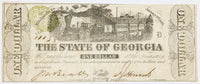 An obsolete Georgia one dollar treasury note issued during the Civil War from Milledgeville GA on January 1st, 1863 for sale by Brandywine General Store in very fine condition