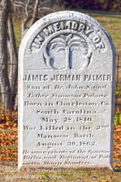 An original premium quality Civil War art print of Groveton Cemetery Headstone for James Palmer of South Carolina for sale by Brandywine General Store
