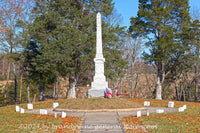 An original premium quality Civil War art print of Groveton Cemetery Monument and Small Markers in Manassas National Battlefield Park