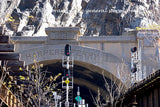 An original premium quality art print of Harpers Ferry Railroad Tunnel with Train Lights in the Historical National Park for sale by Brandywine General Store