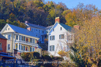 An original premium quality art print of Houses High on the Hill in Harpers Ferry Historical National Park for sale by Brandywine General Store