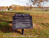 An original premium quality art print of Lewis's Artillery CSA Memorial on Seminary Ridge in Gettysburg Military Park for sale by Brandywine General Store