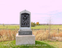An original premium quality art print of Massachusetts 15th Monument on Cemetery Ridge in Gettysburg Military Park for sale by Brandywine General Store