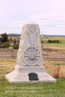 An original premium quality art print of Michigan 9th Battery Horse Artillery Monument on Cemetery Ridge in Gettysburg for sale by Brandywine General Store