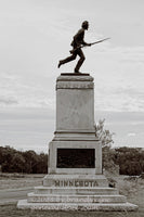 An original premium quality art print of Minnesota Monument in Black and White on Cemetery Ridge in Gettysburg for sale by Brandywine General Store