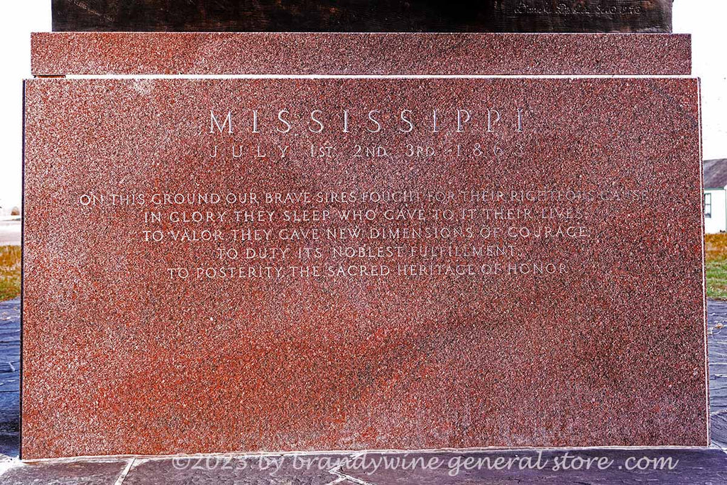 Mississippi Monument Base Seminary Ridge Gettysburg art print ...