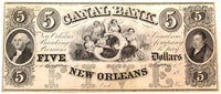 New Orleans Canal Bank five dollar Obsolete Banknote
