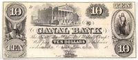An obsolete ten dollar banknote from the New Orleans Canal Banking company with a Building for sale by Brandywine General Store uncirculated