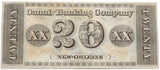 An obsolete twenty dollar banknote from the New Orleans Canal and Banking company for sale by Brandywine General Store Reverse