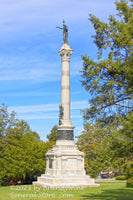 An original premium quality art print of New York Monument in Gettysburg with the Bronze Statue on Top looking towards the NY Soldiers Graves for sale by Brandywine General Store