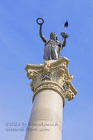 An original premium quality art print of New York Monument Figure in the Sky at Gettysburg Cemetery for sale by Brandywine General Store