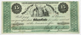 A fifteen cents obsolete scrip from the The City of Newark New Jersey issued during the civil war on October 01, 1862