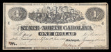 An Obsolete North Carolina Civil War one dollar Treasury Note issued in 1863 during the Civil War for sale by Brandywine General Store grading crisp extra fine