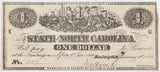 An Obsolete North Carolina Civil War one dollar Treasury Note issued in 1863 during the Civil War for sale by Brandywine General Store