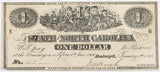 An Obsolete North Carolina Civil War one dollar Treasury Note issued in 1863 during the Civil War for sale by Brandywine General Store