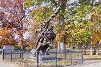 An original premium quality art print of North Carolina Monument with Picket Fence on Seminary Hill in Gettysburg Military Park for sale by Brandywine General Store