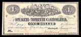 An Obsolete North Carolina Civil War one dollar Treasury Note issued in 1863 during the Civil War for sale by Brandywine General Store grading crisp ef
