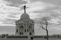 An original premium quality art print of Pennsylvania Monument in Black and White in Gettysburg Military Park for sale by Brandywine General Store